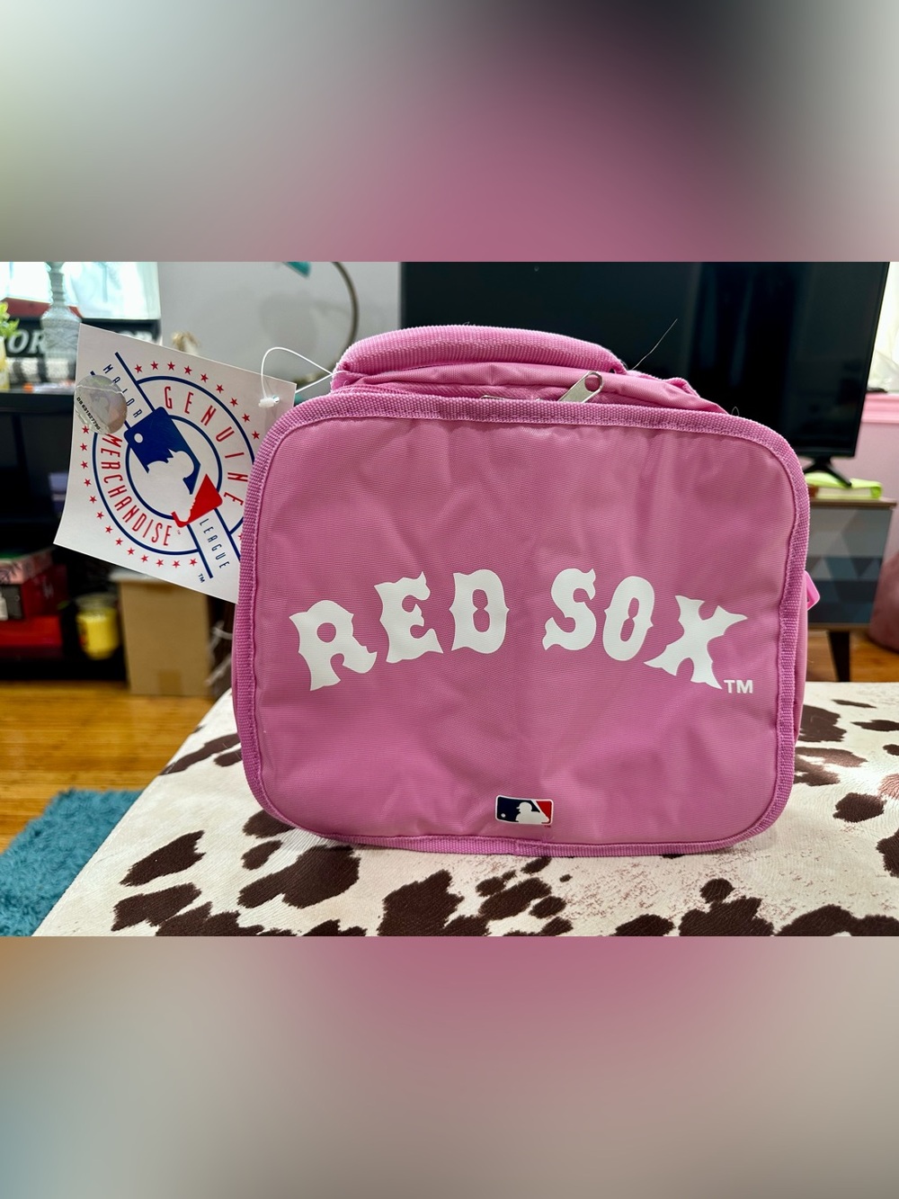 MLB Pink Red Sox Insulated Lunch Tote